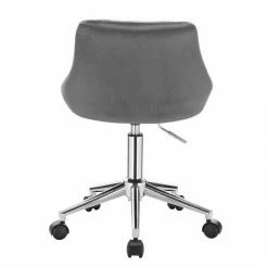 EUGAD Schreibtischstuhl (1 Stück), Bürohocker Rollhocker mit Rollen, Samt, höhenverstellbar, Rosa Dunkellgrau, Hellgrau -EUGAD Verkäufe fc99acde 4c2b 5807 9b71 060646e5616e