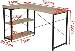 EUGAD Schreibtisch, PC-Tisch Bürotisch Arbeitstisch mit Bücherregal Holz 120x74x71,5 cm Hell Eiche Holz Vintage, Weiß+Hell Eiche 24 EUGAD Schreibtisch, PC-Tisch Bürotisch Arbeitstisch mit Bücherregal Holz 120x74x71,5 cm Hell Eiche Holz Vintage, Weiß+Hell Eiche -EUGAD Verkäufe fc9a710e ab54 5da0 aa4f 226e2b19b318