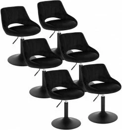 EUGAD Barhocker (6 St), Barstuhl Barsessel Sessel Loungesessel höhenverstellbar Clubsessel Cocktailsessel Drehsessel Samt Sitzhöhe 40–55 cm Rosa Dunkelgrau, Schwarz -EUGAD Verkäufe fd1d1303 cace 4e49 a4cc 01fa84ac069c