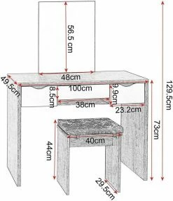 EUGAD Schminktisch, mit Hocker einem große Spiegel und 3 großen Schubladen Weiß-Eiche Eiche-Weiß, Weiß, Weiß-Eiche 34 EUGAD Schminktisch, mit Hocker einem große Spiegel und 3 großen Schubladen Weiß-Eiche Eiche-Weiß, Weiß, Weiß-Eiche -EUGAD Verkäufe ff21f056 8c34 5c3f a9a2 5966cb78fb04