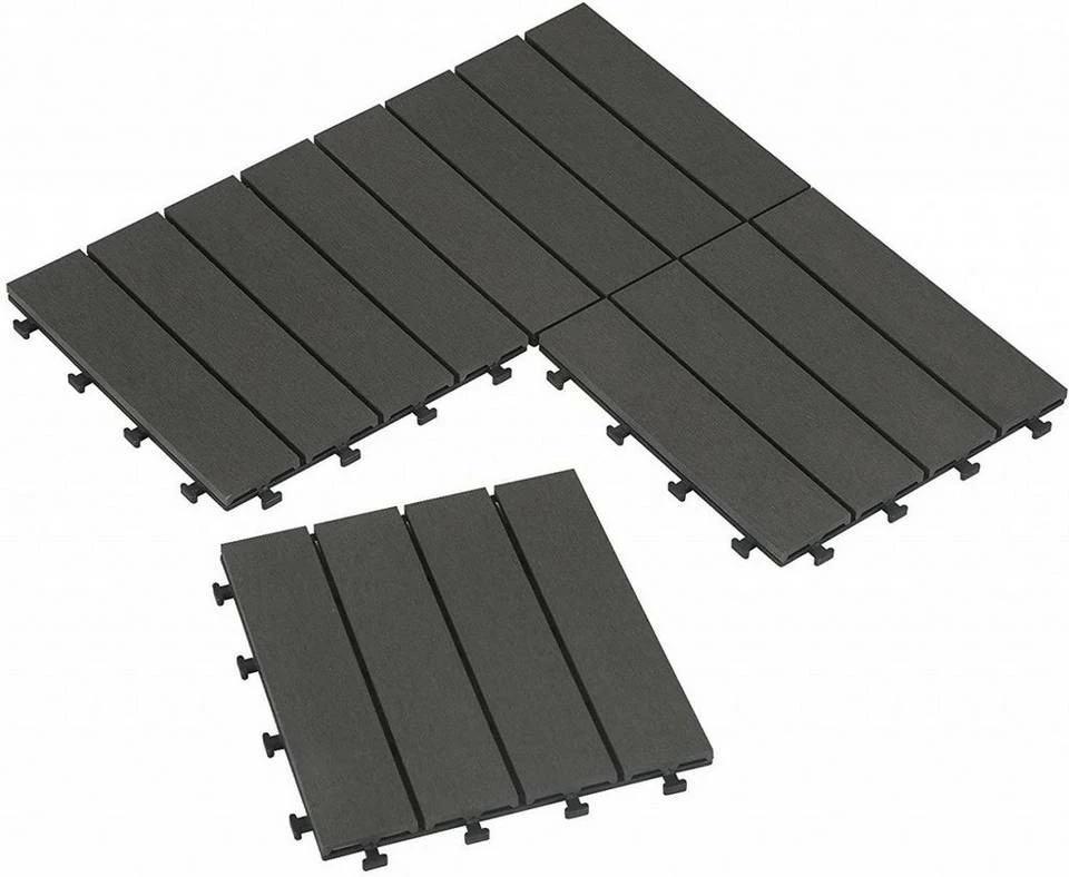 EUGAD WPC-Fliesen, 22 Stück WPC Terrassenfliesen in T-Form 30x30cm Dunkelgrau Anthrazit, Braun, Hellgrau 3 EUGAD WPC-Fliesen, 22 Stück WPC Terrassenfliesen in T-Form 30x30cm Dunkelgrau Anthrazit, Braun, Hellgrau